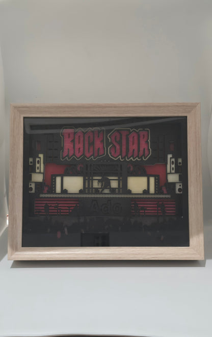 Cadre lumineux Ado « ROCKSTAR » - Grand 27,5×22,5 cm