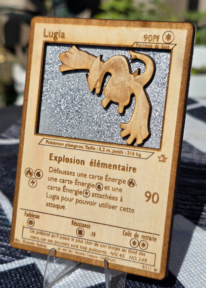 Carte Pokémon Lugia –  Gravée sur Bois