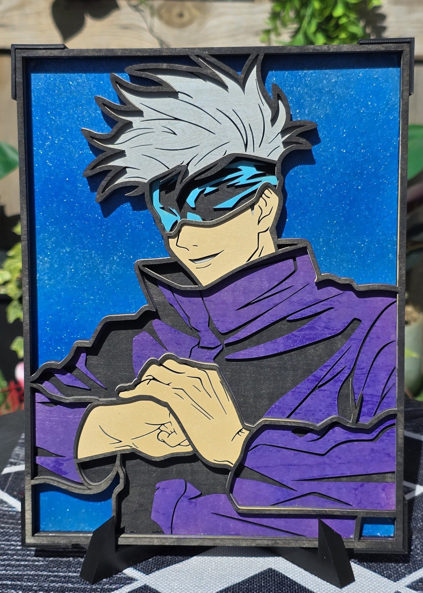 Tableau Gojo Satoru [Jujutsu Kaisen] – Bois 3D Multicouche
