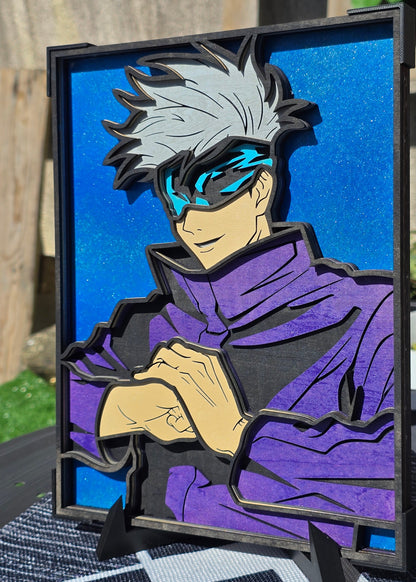 Tableau Gojo Satoru [Jujutsu Kaisen] – Bois 3D Multicouche