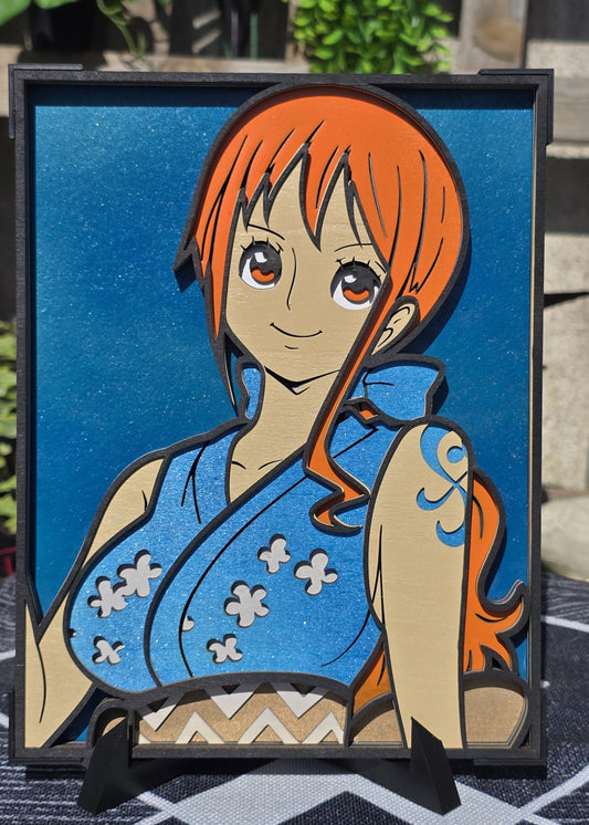 Tableau Nami [One Piece] – Bois 3D Multicouche
