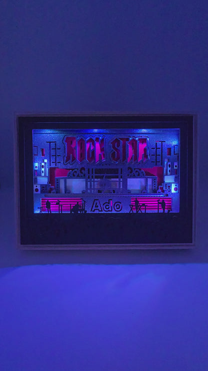 Cadre lumineux Ado « ROCKSTAR » — Petit 19,7×14,6 cm