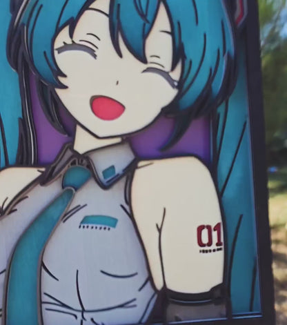 Portrait sur Bois - Hatsune Miku