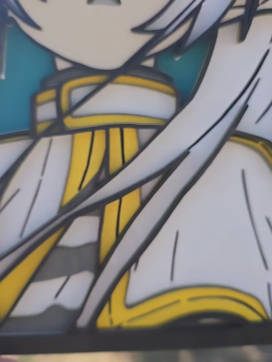 Vidéo tableau bois multicouche peint Frieren – anime Sousou no Frieren. Gravure laser de précision et peinture manuelle en relief 3D, décoration artisanale et cadeau geek.