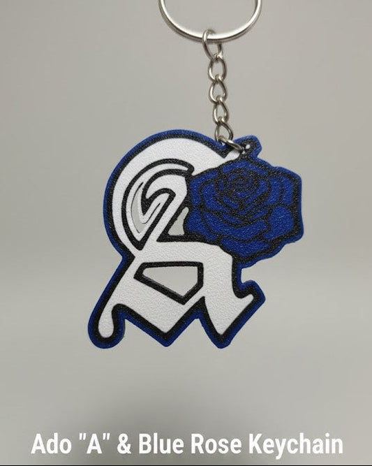 Porte-clés Ado “A” & Rose Bleue
