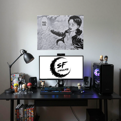 Cadeau geek personnalisé tableau Eren manga Attack on Titan